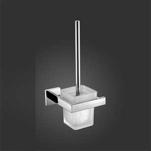 BLACK WALL MOUNTED STAINLESS STEEL TOILET BRUSH WITH HOLDER