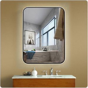 Zhuotai Backlit Mirror with Crystal Frame And Round Corners